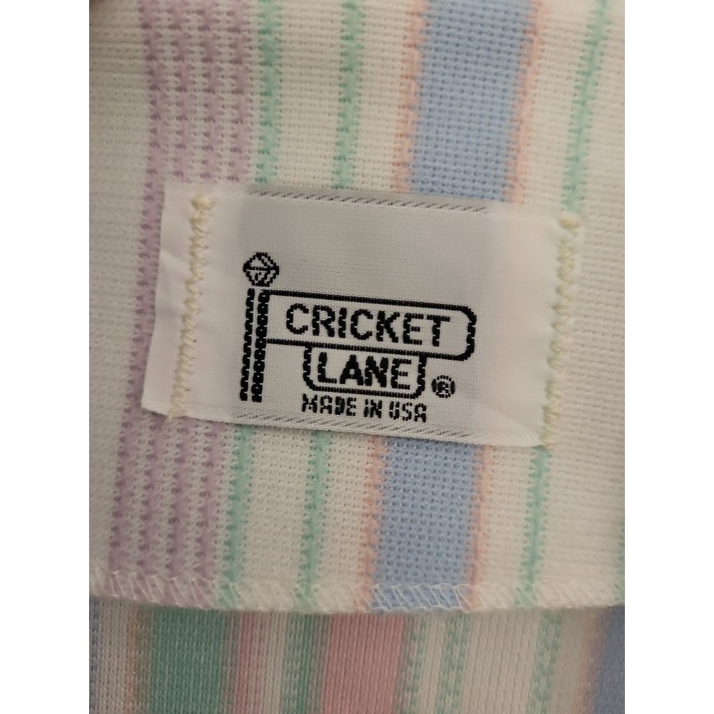 Vintage 80s Cricket Lane Pastel Striped Jacket Womens M L Made in USA 3/4 Sleeve - Picture 2 of 3